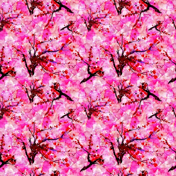 Sakura blommor seamless mönster. — Stockfoto