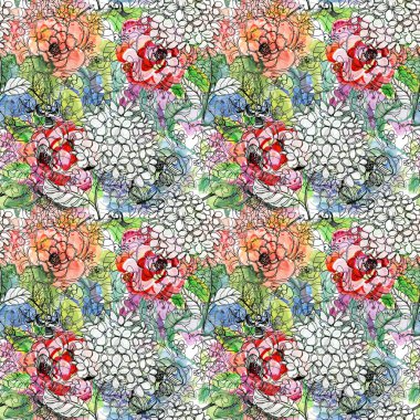 Floral background with flowers clipart