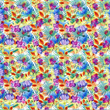 Soyut vintage sorunsuz çiçek deseni tropikal yaprak ile