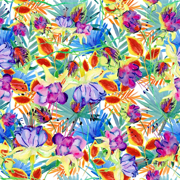 Seamless flower pattern leaves — Stock Photo, Image