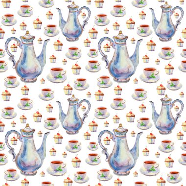 Çay fincanlı çaydanlık..