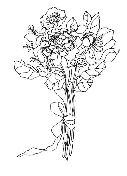 Sketched rose bouquet