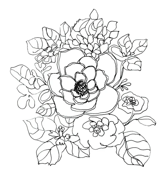 Sketched rose flowers — Stock Photo, Image