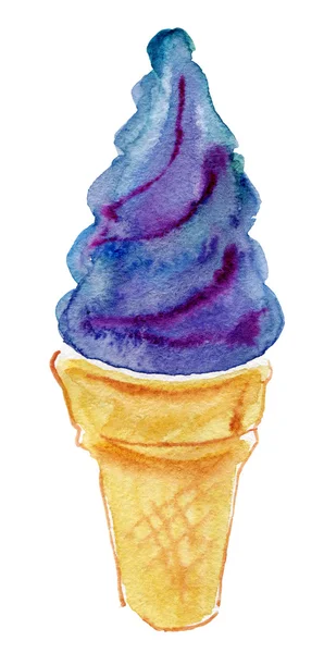 Μπλε παγωτό σε κώνο — Φωτογραφία Αρχείου