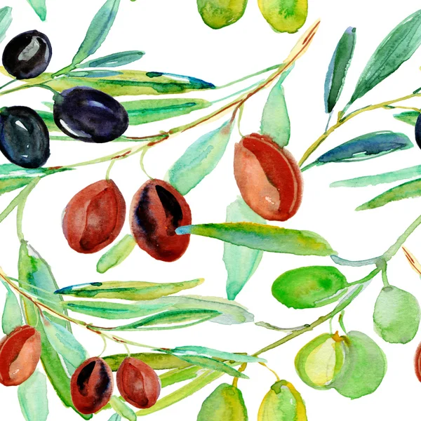 Olive modello senza soluzione di continuità — Foto Stock