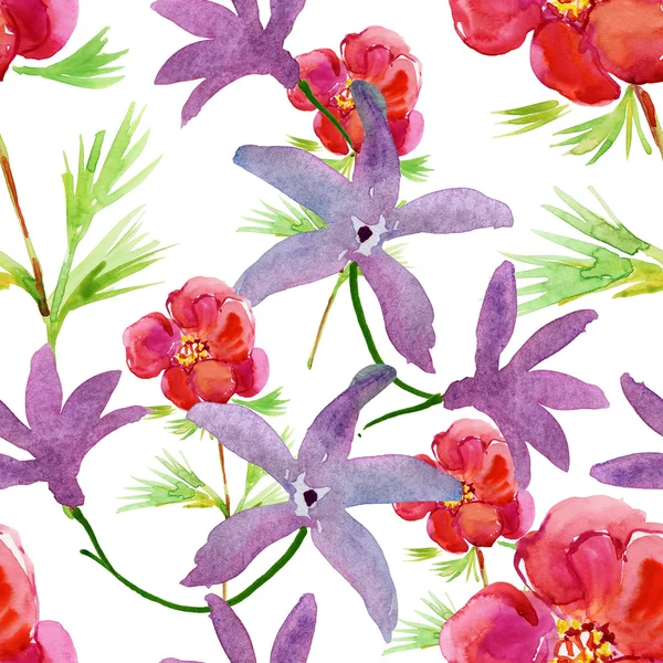 Безшовні шпалери з дикими квітами — стокове фото