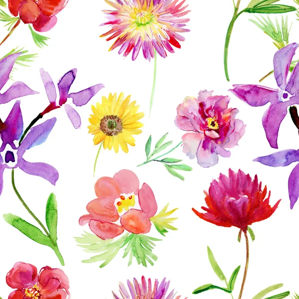 Wallpaper with decorative wild flowers — Stock Photo, Image