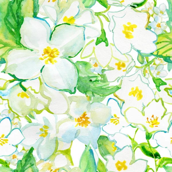 Achtergrond met bloeiende jasmijn — Stockfoto