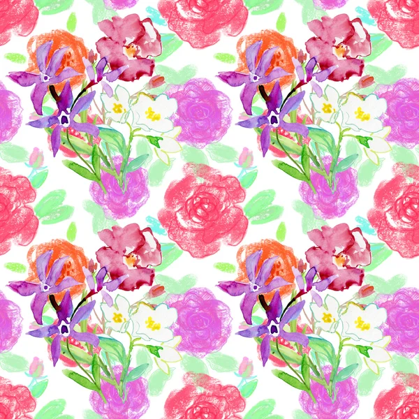 Seamless  flower garden pattern — Stock Photo, Image