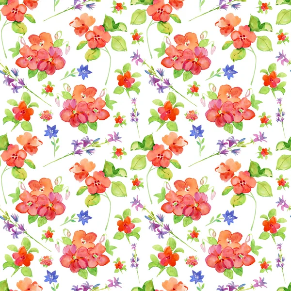 Flores Papel Parede Floral Sem Costura Azulejos Aquarelle Mão Desenho — Fotografia de Stock
