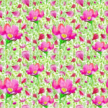 Güzel çiçek ve yaprakları ile desen