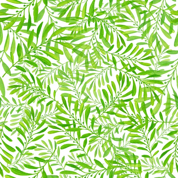 Zielone Tło Kwiatowy Akwarela Wzór — Zdjęcie stockowe
