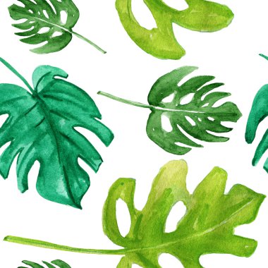 Tropikal yapraklarla kusursuz desen