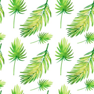 Green tropical leaves clipart