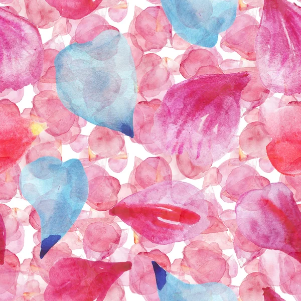 Pattern with pink flying petals — Stock Photo, Image