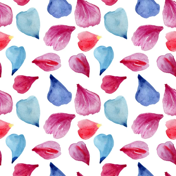Pattern with watercolor petals. — Stock Photo, Image