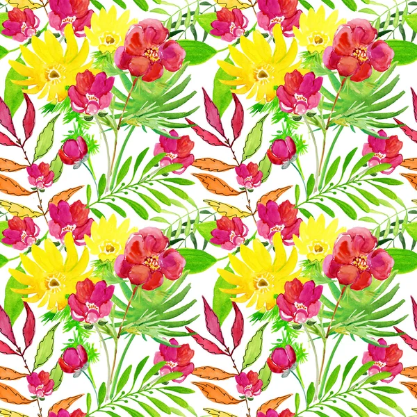 Tropiska blomprint. — Stockfoto