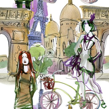 Paris moda Dikişsiz desen