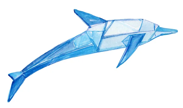 Akvarell blue dolphin — Stockfoto