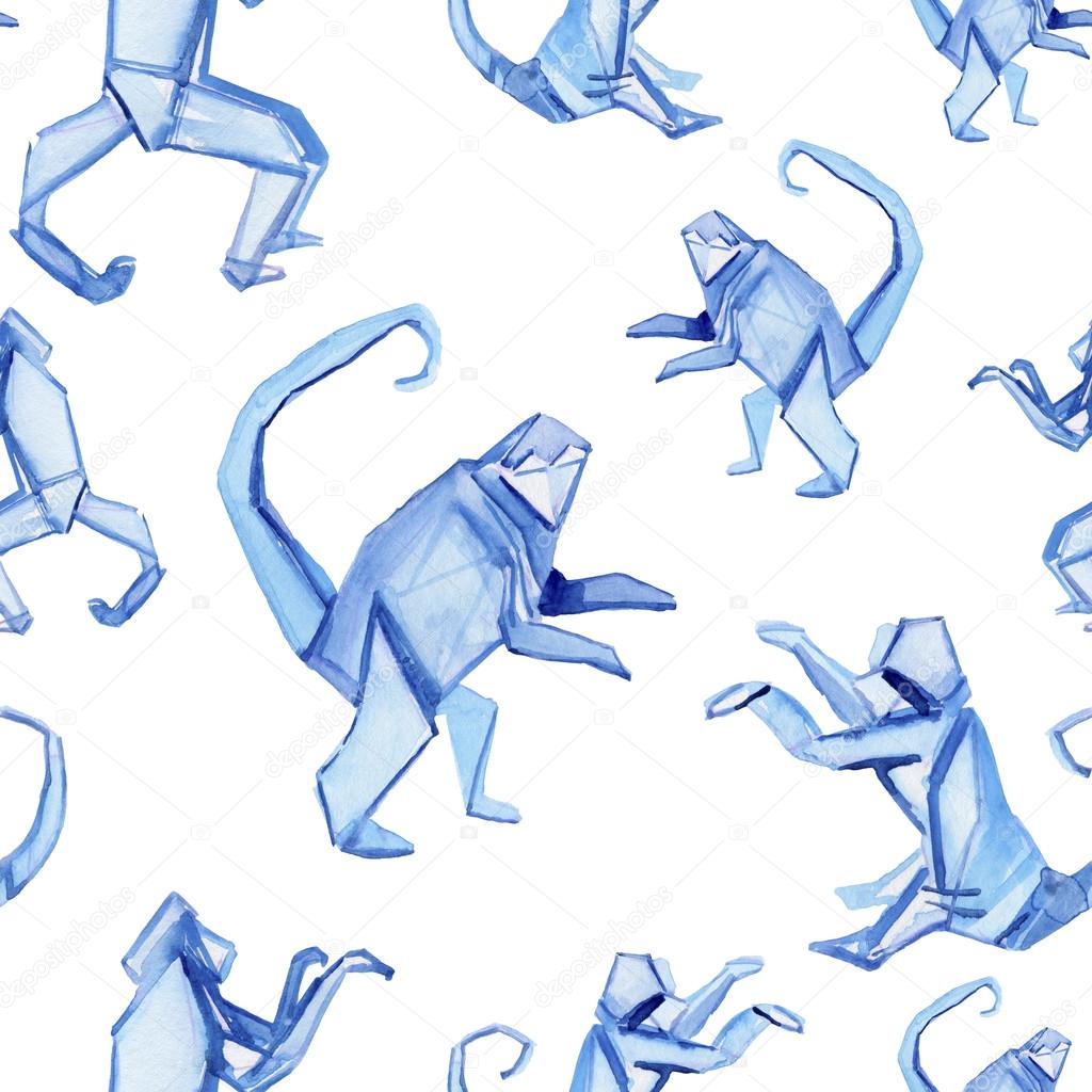 Seamless pattern with monkeys