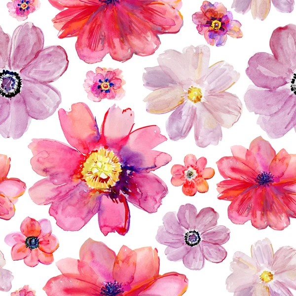 Pink Watercolor Floral Pattern — Stock Photo, Image