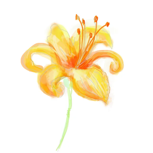 Akwarele karta rezygnować piękny kwiat — Zdjęcie stockowe