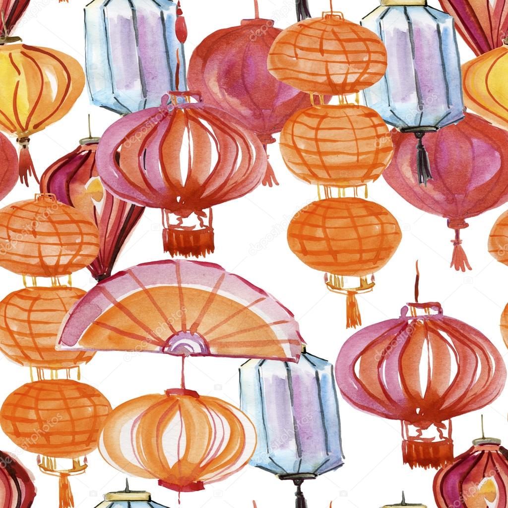 Chinese lanterns, lamps pattern 