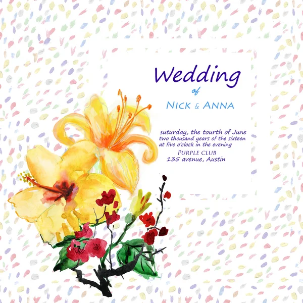 Квіткові карт весілля — стокове фото