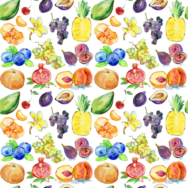 カラフルな水彩果物パターン ストックフォト
