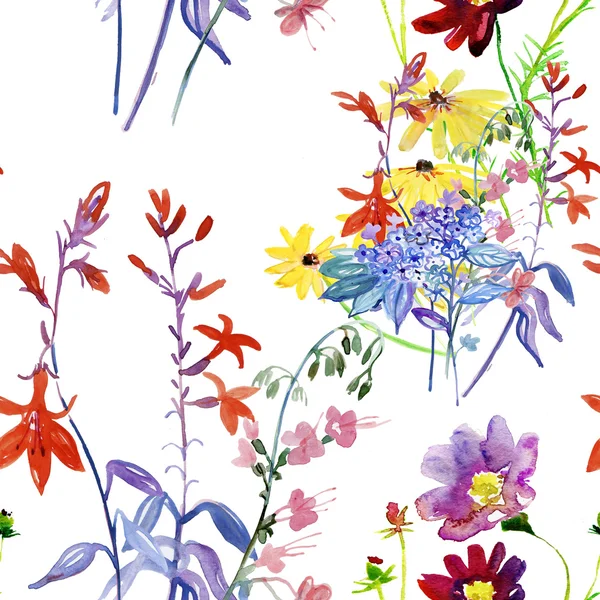 Tropical floral painting pattern — Stock Photo, Image