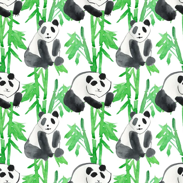 Liści bambusa i niedźwiedzi panda — Zdjęcie stockowe