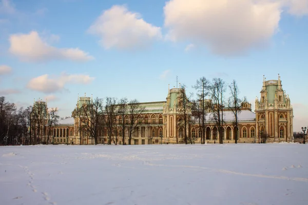 Москва Россия Декабря 2020 Большой Красивый Дворец Царицынском Парке Заповеднике — стоковое фото