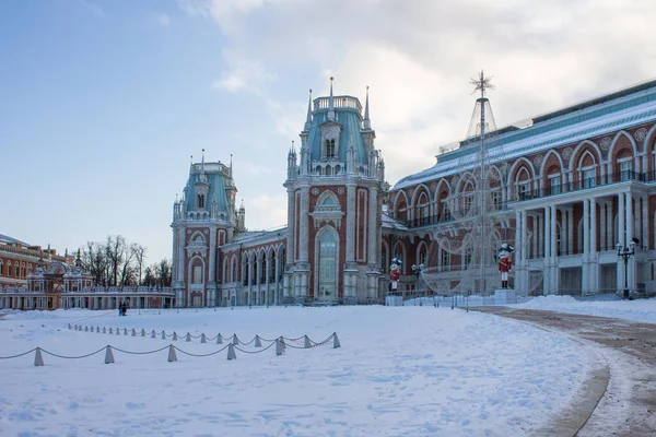 Москва Россия Декабря 2020 Большой Красивый Дворец Царицынском Парке Заповеднике — стоковое фото