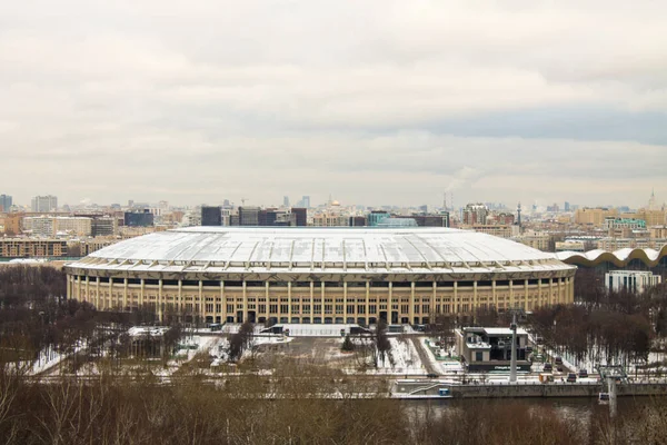 Μόσχα Ρωσία Ιανουάριος 2021 Πανοραμική Θέα Του Σταδίου Luzhniki Μια — Φωτογραφία Αρχείου