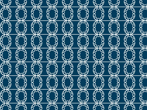Vector Illustration Beautiful Pattern Carved White Geometric Ornament Dark Blue — Stock Vector