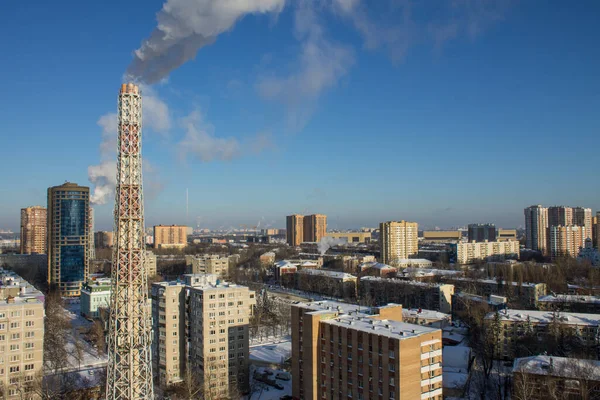 Reutov Región Moscú Rusia Enero 2021 Tubería Del Sistema Calefacción — Foto de Stock