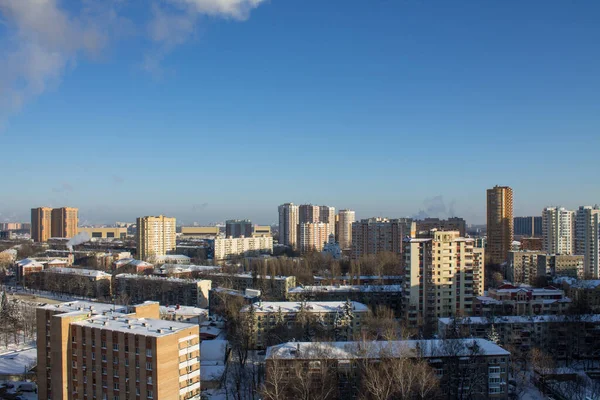 Reutov Región Moscú Rusia Enero 2021 Vista Panorámica Superior Ciudad — Foto de Stock