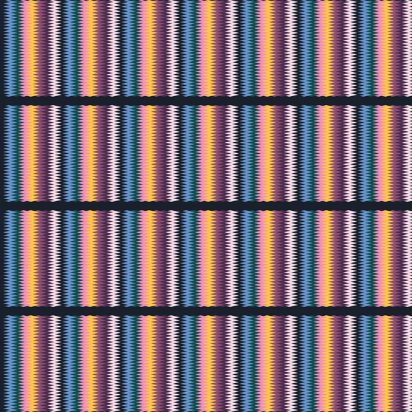 Motif Géométrique Vectoriel Sans Couture Rangées Verticales Multicolores Zigzag Couleurs — Image vectorielle