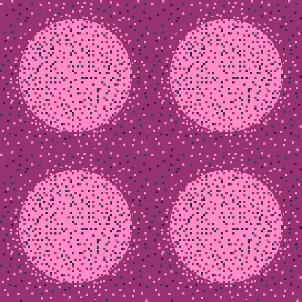Vektorová Grafika Bezešvé Vzor Pixel Vícebarevné Kruhy Rozpadající Čtverců Koncepce — Stockový vektor