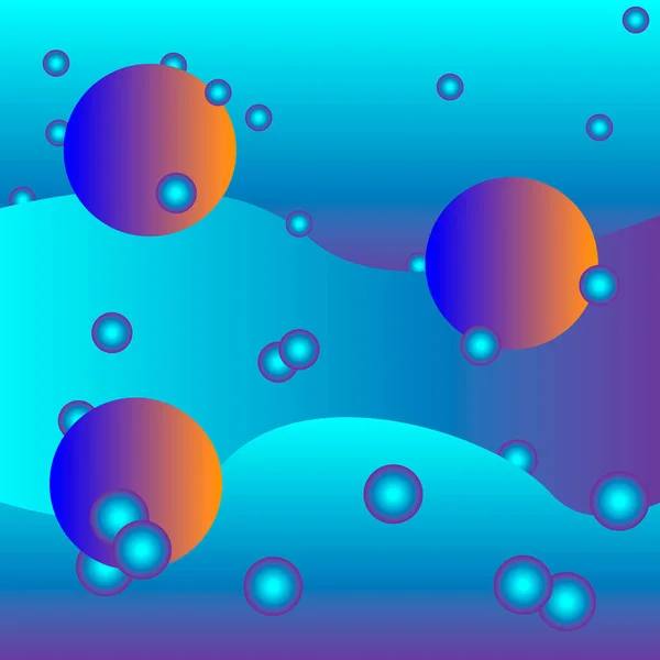 Patrón Abstracto Gradiente Gráfico Vectorial Con Bolas Burbujas Flotantes Efecto — Vector de stock