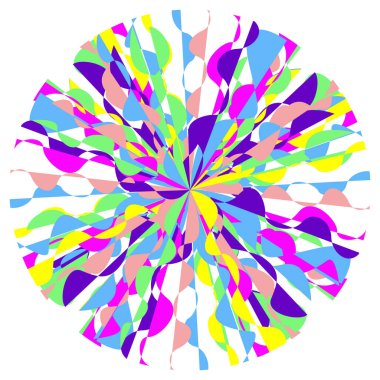 Vector graphics - a beautiful multi-colored vector circular pattern of chaotic spots and waves isolated. Concept-psychedelics