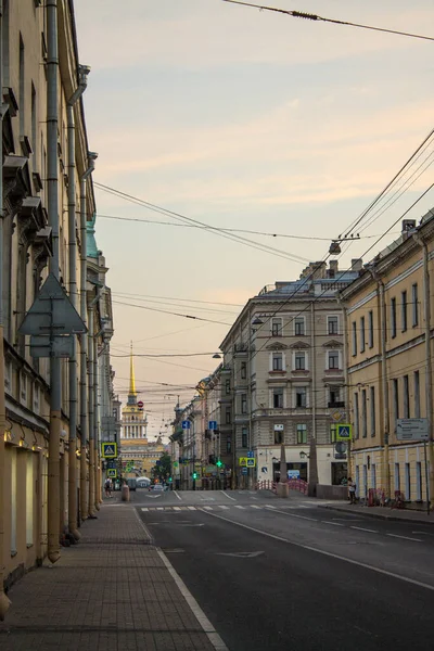 Sankt Petersburg Ryssland Juli 2021 Perspektivet Den Historiska Gatan Staden — Stockfoto