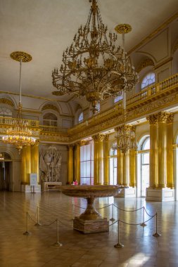 Aziz PETERSBURG, RUSSIA-HAZİRAN, 17, 2021: Kış Sarayı 'ndaki Hermitage Müzesi' nin tarihi iç mimarisi