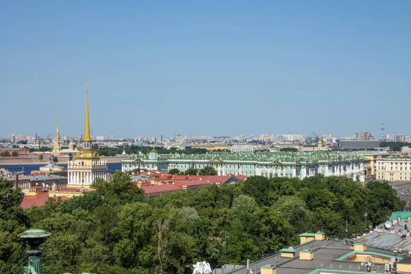 Panoramablick Von Oben Auf Historische Gebäude Der Winterpalast Und Die — Stockfoto