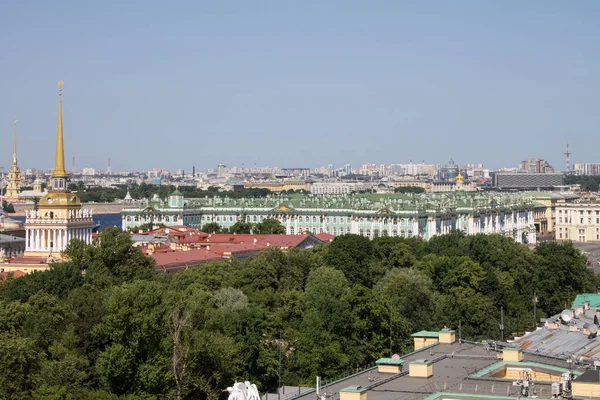 Panoramautsikt Över Den Historiska Stadskärnan Och Den Höga Spiran Amiralitetet — Stockfoto