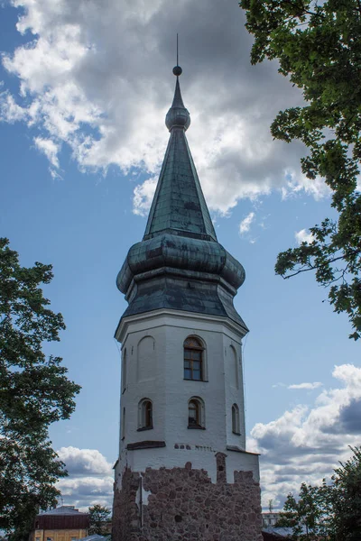 Vyborg Región Leningrado Rusia Julio 2021 Fachada Antigua Torre Del — Foto de Stock
