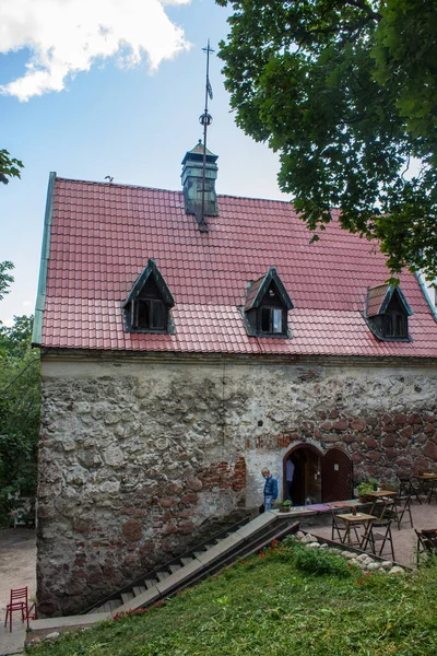 Vyborg Leningrad Region Russia Juli 2021 Gevel Van Een Oud — Stockfoto