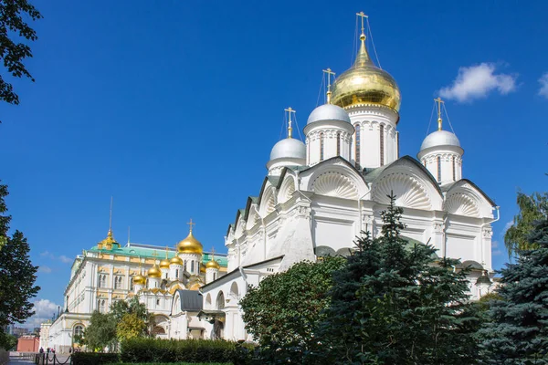 Die Erzengel Kathedrale Kreml Mit Goldenen Kuppeln Die Einem Klaren — Stockfoto