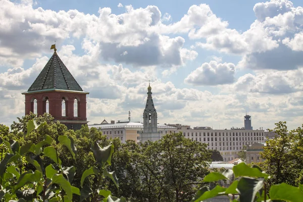 Vista Panorámica Del Centro Histórico Ciudad Día Soleado Verano Cielo — Foto de Stock