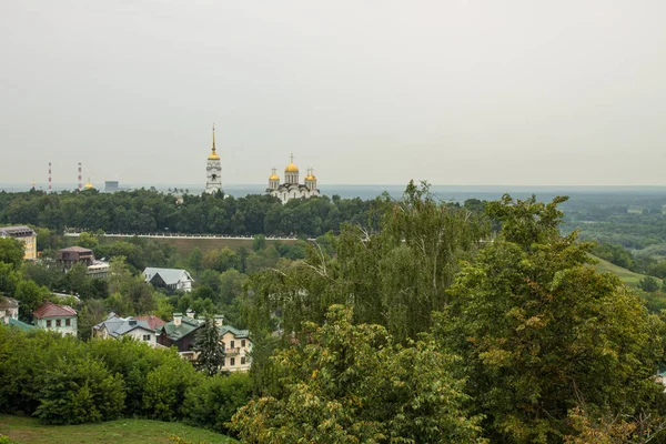 Панорамний Вид Старого Міста Історичною Архітектурою Собор Успіння Серед Зеленого — стокове фото